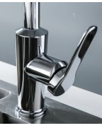Rotatable mixer faucet with ball